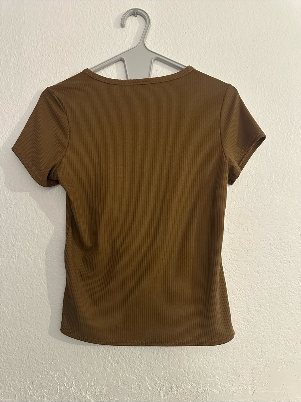 Olivia Rae Ribbed Short Sleeve Tee - Brown - Picture 2 of 4